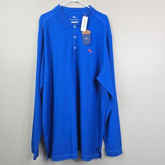 NEW Tommy Bahama Emfielder Long Sleeve Leisure Tech Polo Shirt 2XT